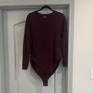 Old Navy Maroon Long Sleeve Bodysuit